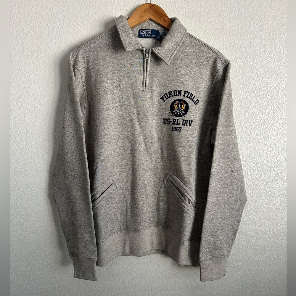 Polo Ralph Lauren Yukon Field US RL Athletic Division Fleece Sweater Size Medium